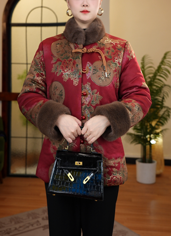 奶奶冬装棉袄女新中式老年人棉衣妈妈加绒加厚外套老太太衣服