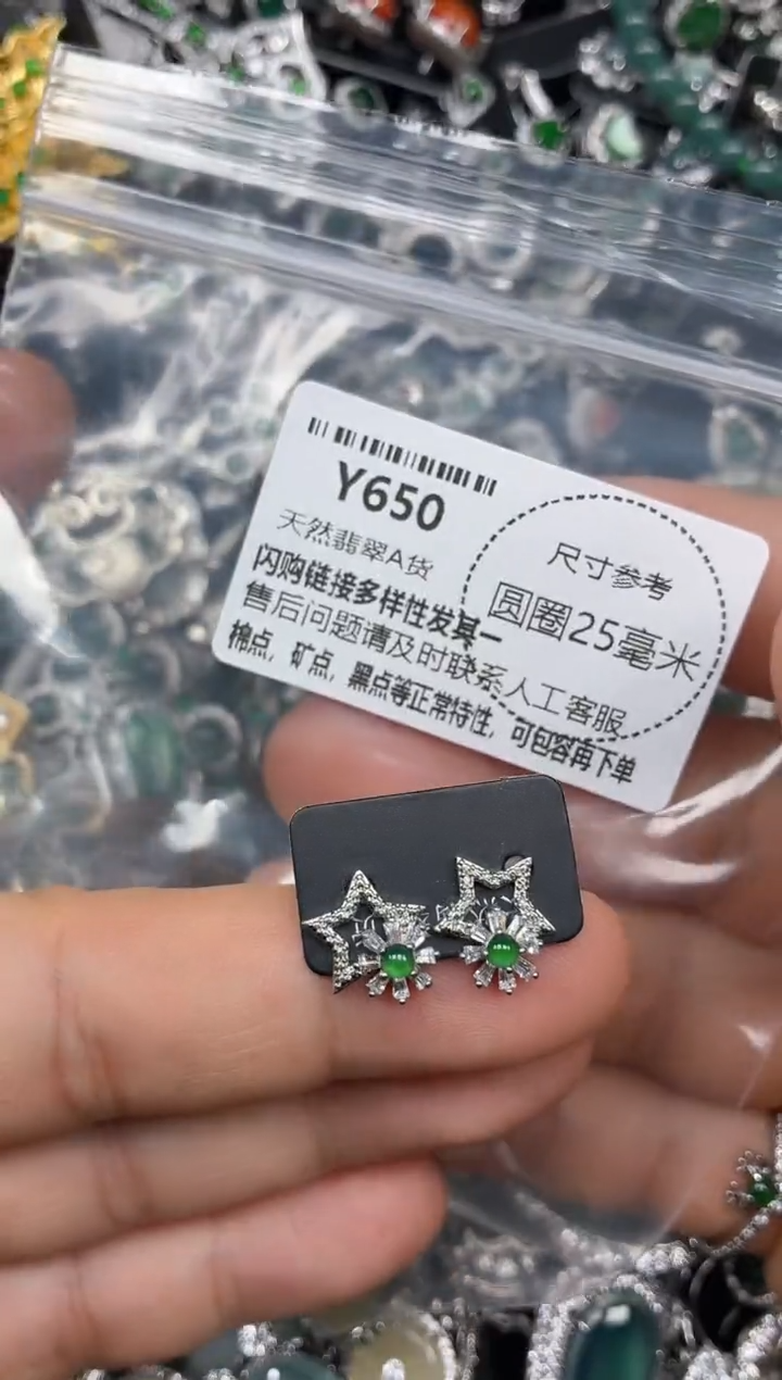 颈饰未镶嵌翡翠Y650耳钉