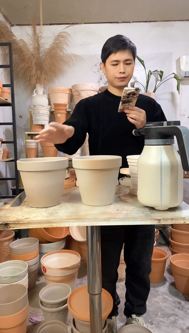 瑕疵无售后16.5*15灰陶国际 2盆无托