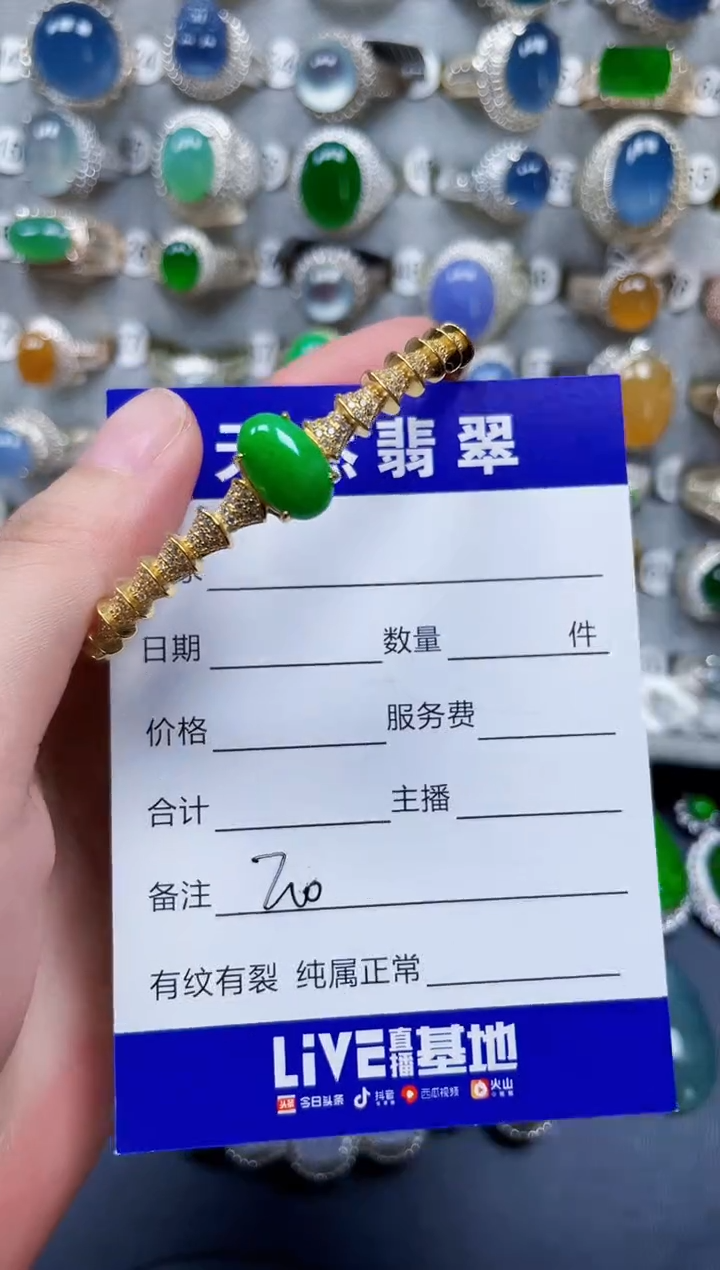 银S925镶嵌手镯翡翠200