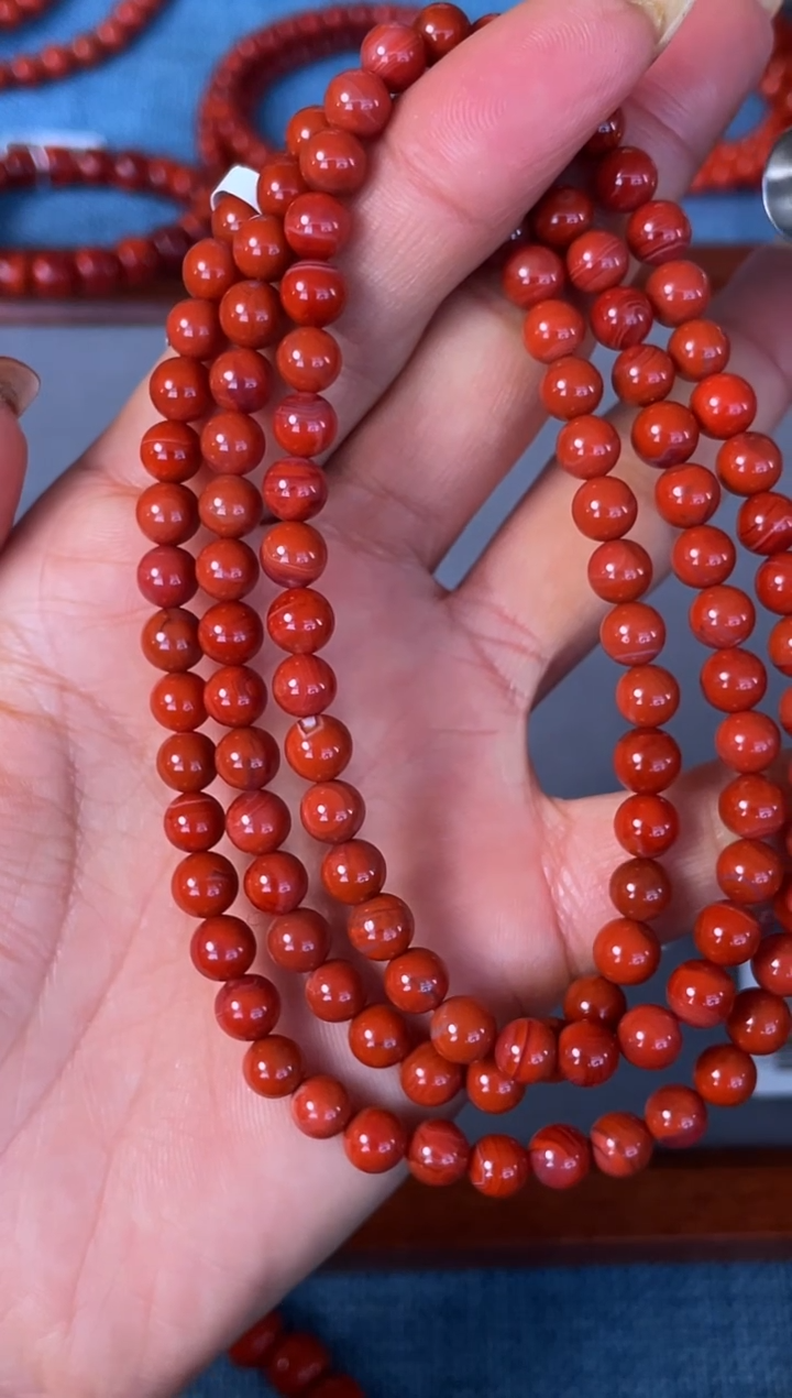 未镶嵌手串南红玛瑙N05凉山瓦西料柿子锦多圈