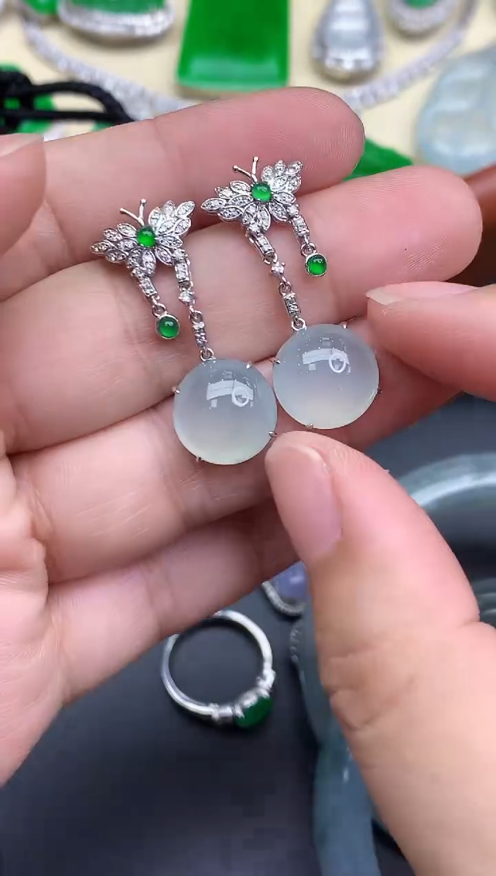 18K金镶嵌翡翠耳饰516-中国好珍宝