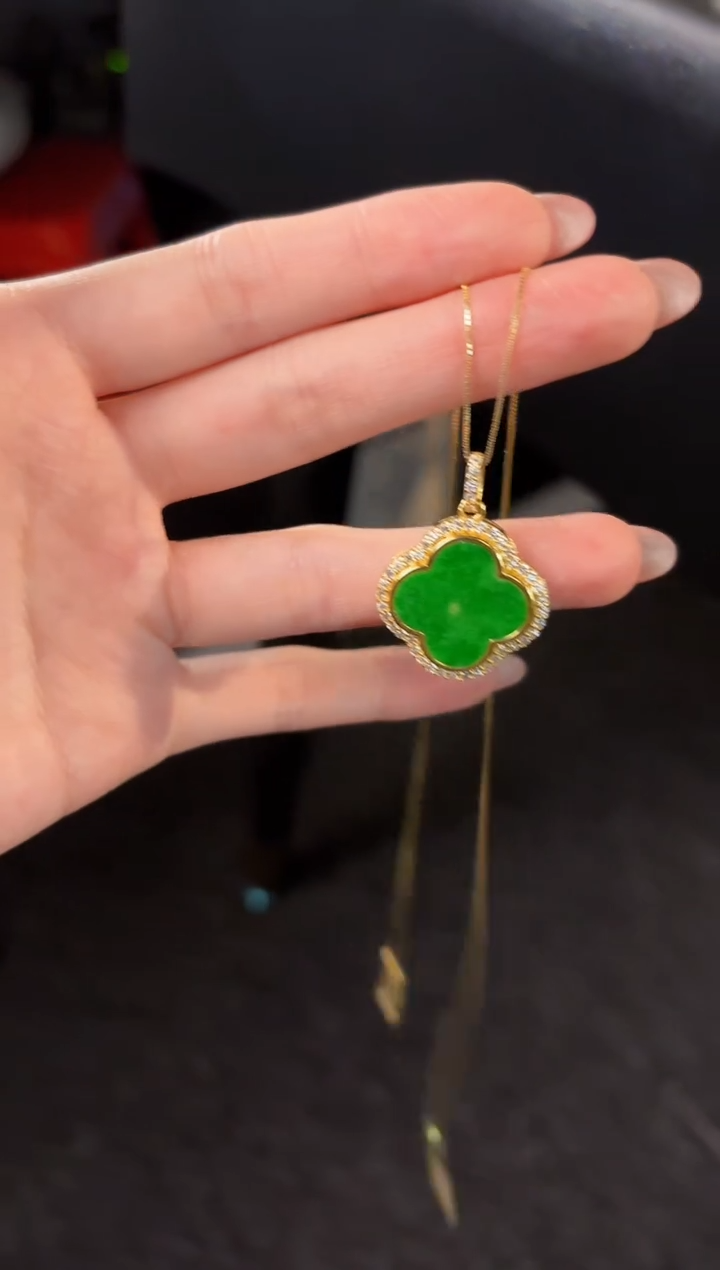 【闪购商品】翡翠吊坠(不含链)银S925镶嵌缅料A货/支持复检/一件