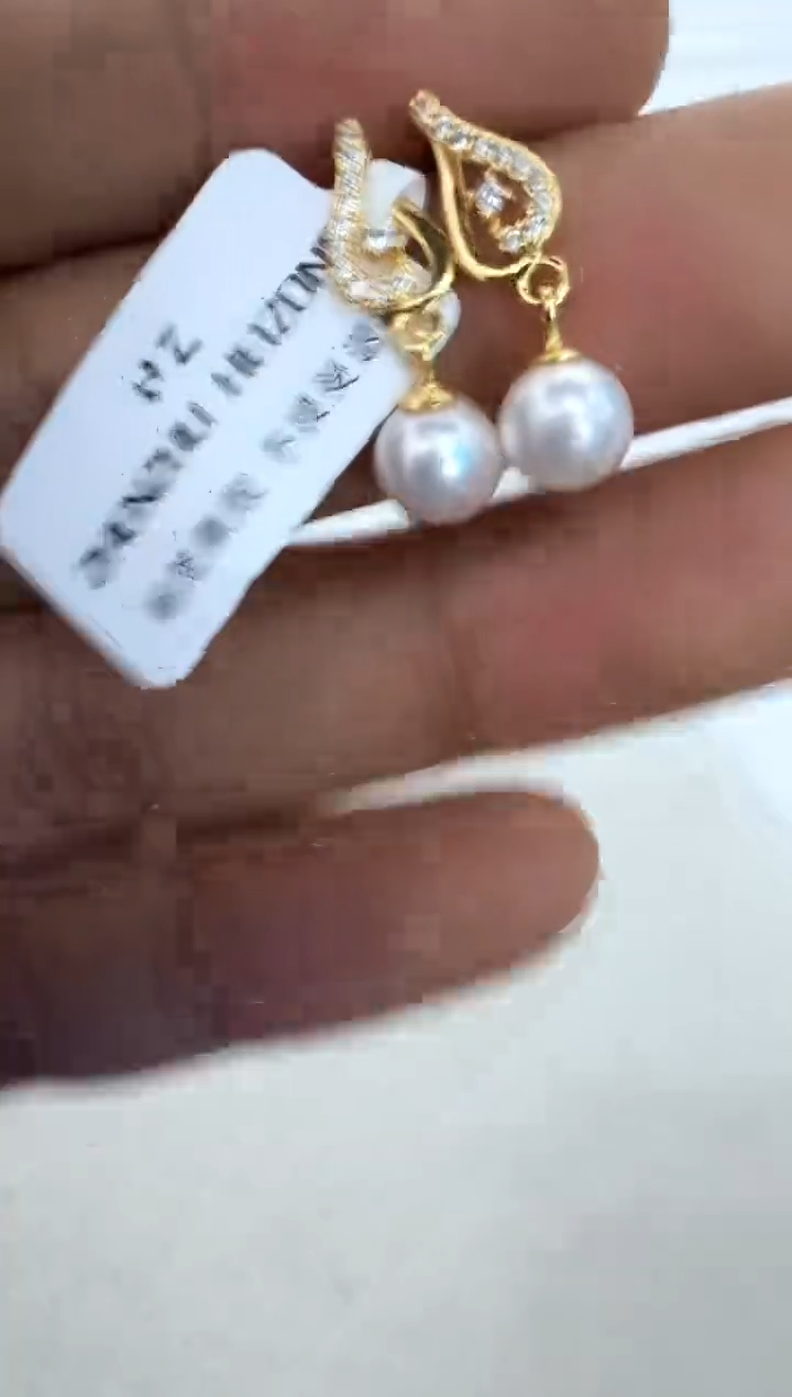 【闪购商品】海水珍珠耳饰银S925镶嵌耳钉