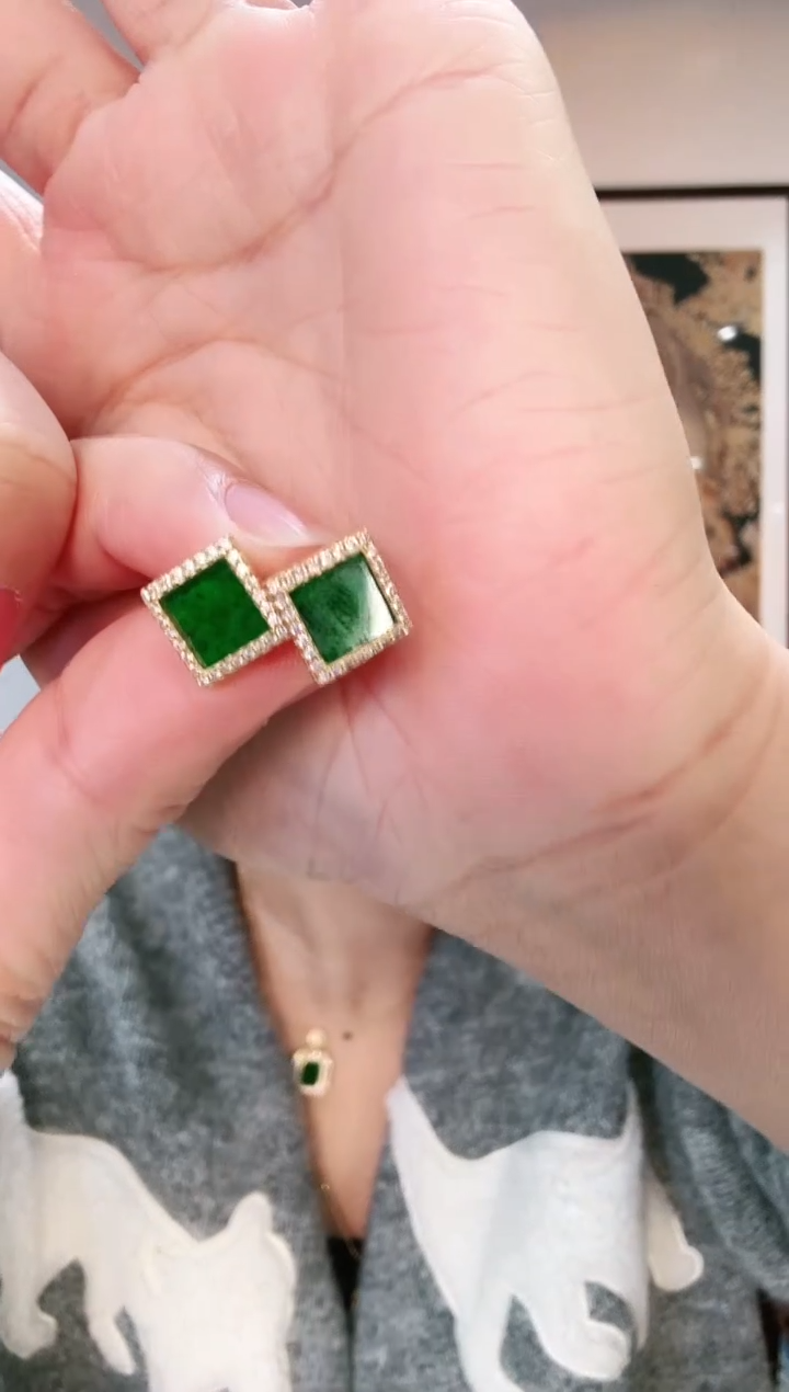 【闪购商品】翡翠颈饰银S925镶嵌耳饰