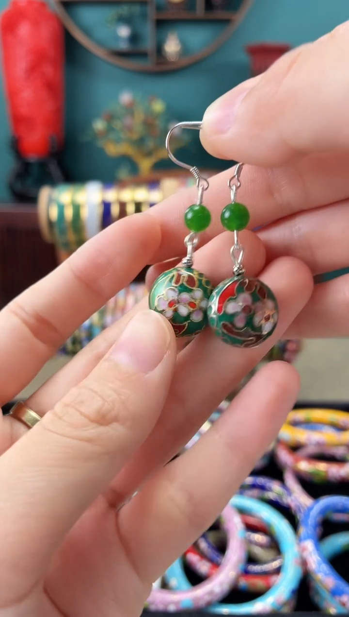 景泰蓝非遗手工耳环