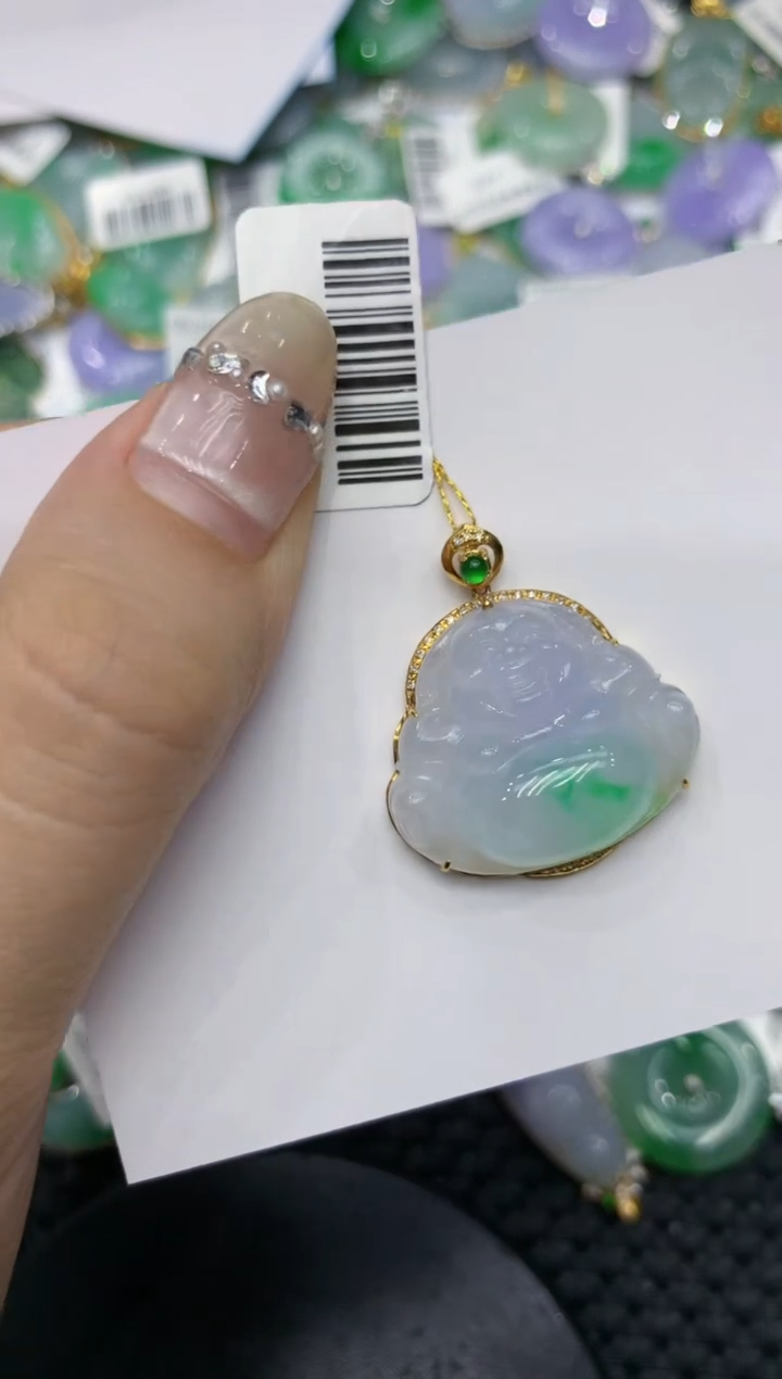 【闪购商品】翡翠颈饰18K金镶嵌222222222