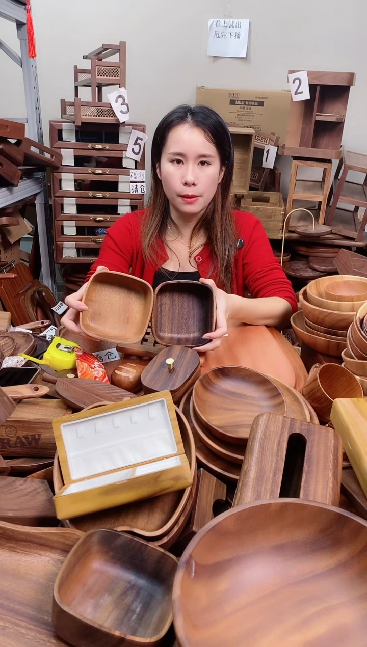 木 南美胡桃木正方砵13*5.5cm 