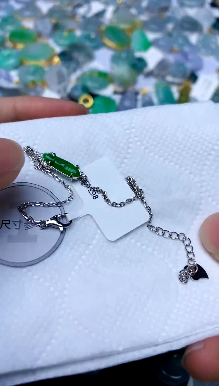 银S925镶嵌手链翡翠天然A货翡翠