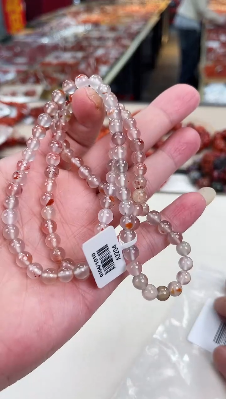 未镶嵌冰飘多圈6+南红玛瑙（多样式发其一）