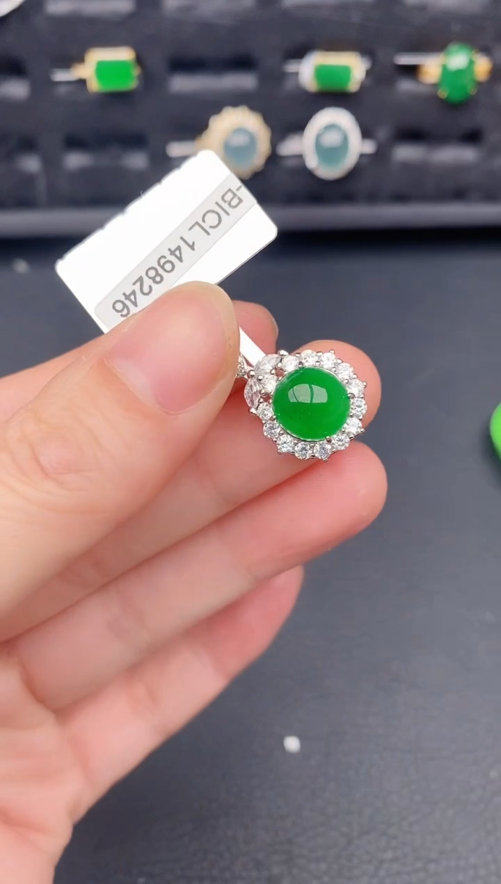 颈饰银S925镶嵌翡翠天然a货翡翠219