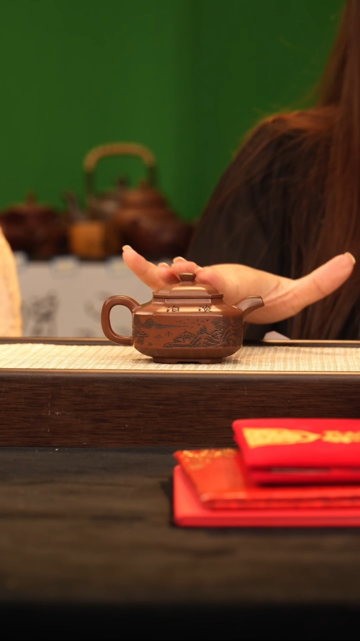 茶壶紫砂YF景舟八方 紫泥