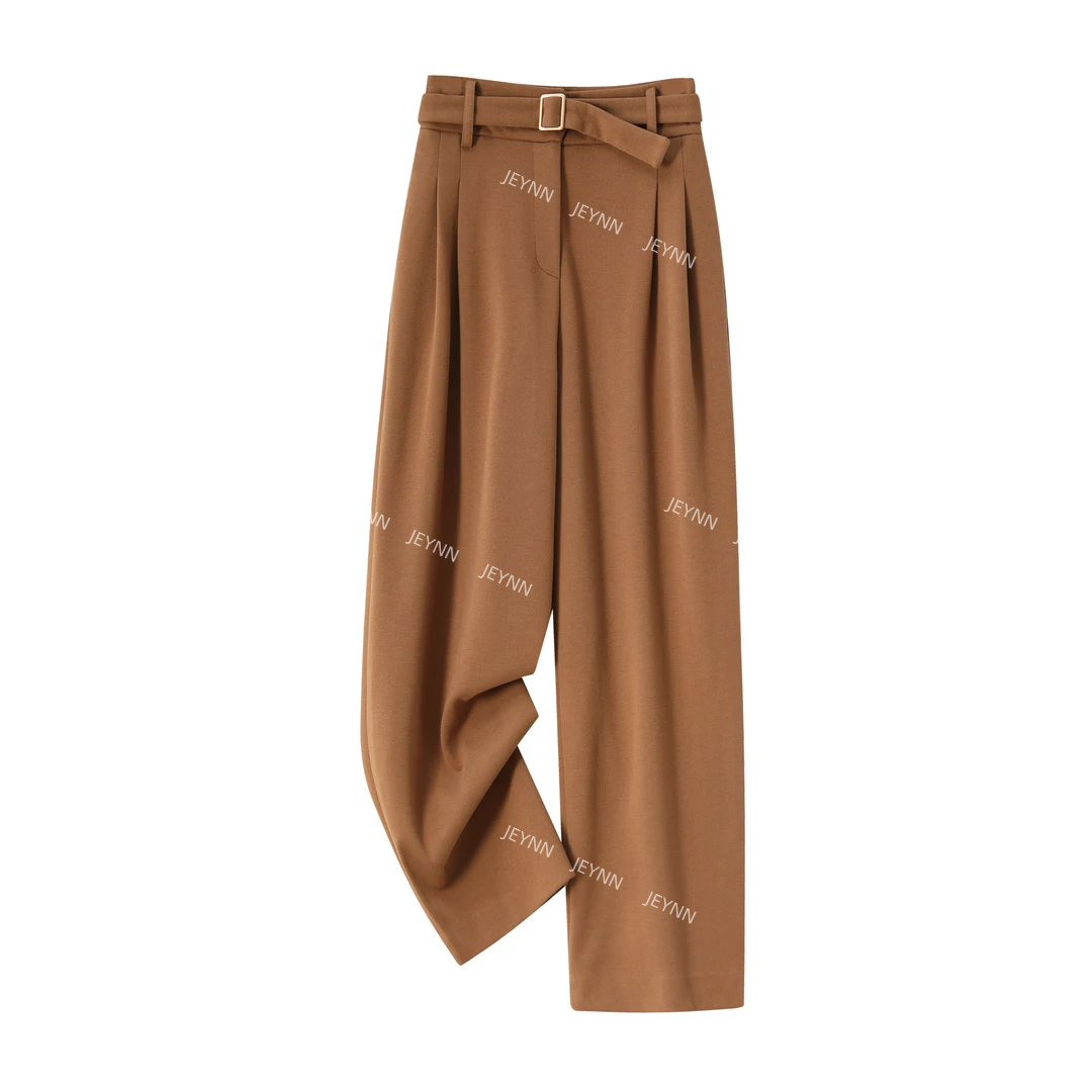 【南国红豆】JJ·PARTY新款加绒厚直筒百搭高腰遮胯长裤JE8897