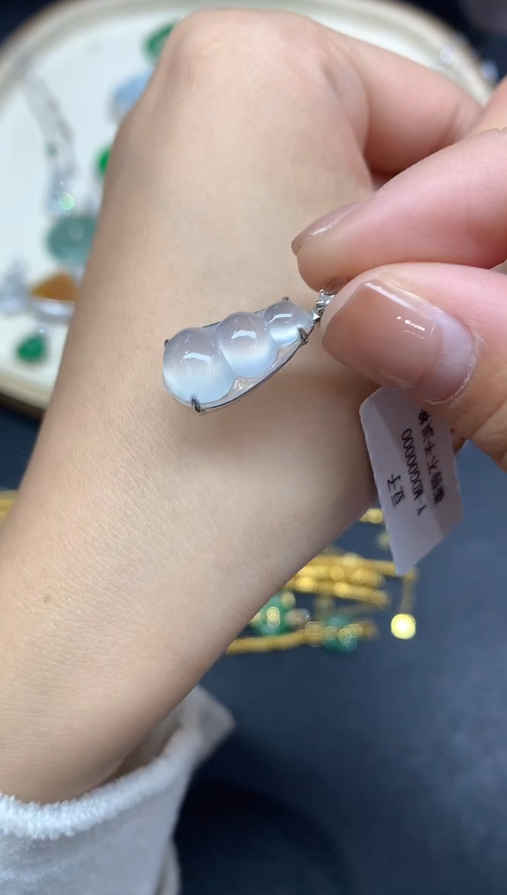 套链18K金镶嵌翡翠吊坠A376|3980