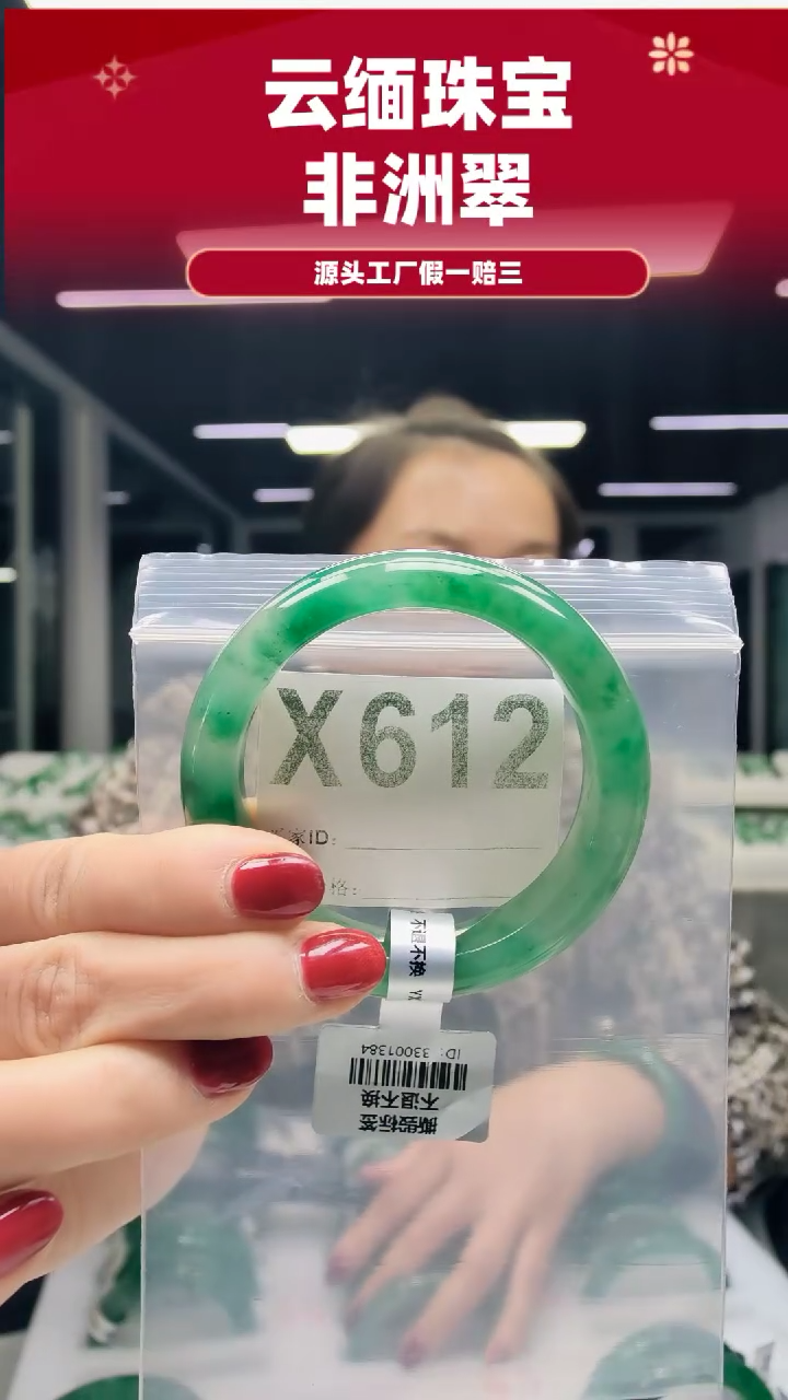 未镶嵌手镯石英质玉（非洲翠）54圈口X612