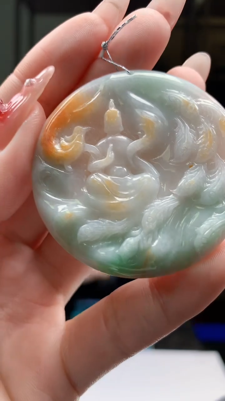 【闪购商品】定制翡翠未镶嵌1044ry-毛货挂件14