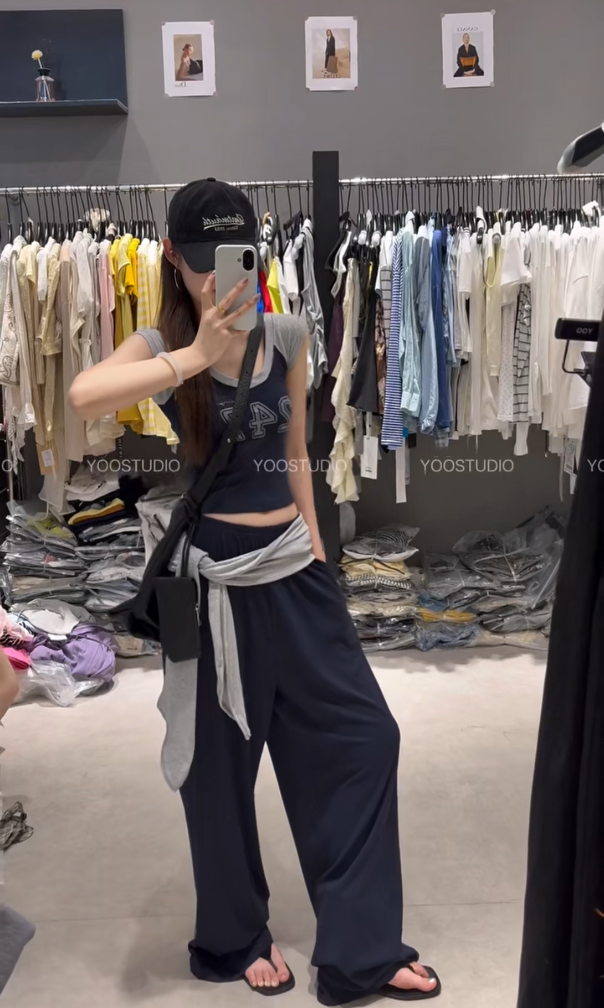 Coriander香菜 宽松阔腿裤肩带字母背心套装6835231