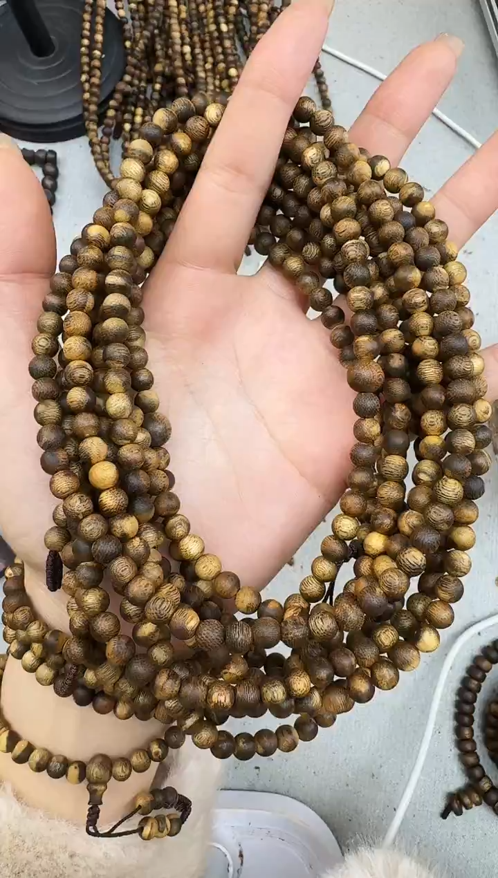 沉香手串0612白棋圆珠多圈多样性发一