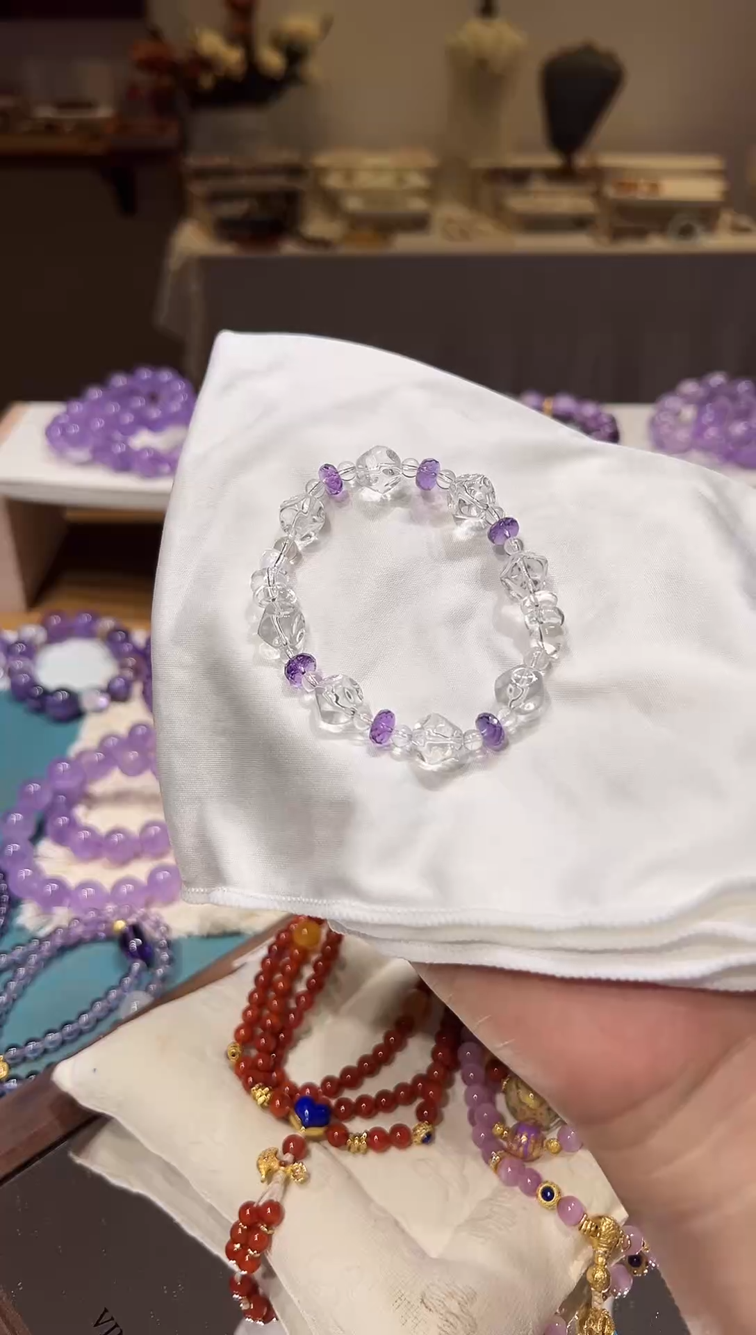 未镶嵌手链紫晶紫水晶设计款