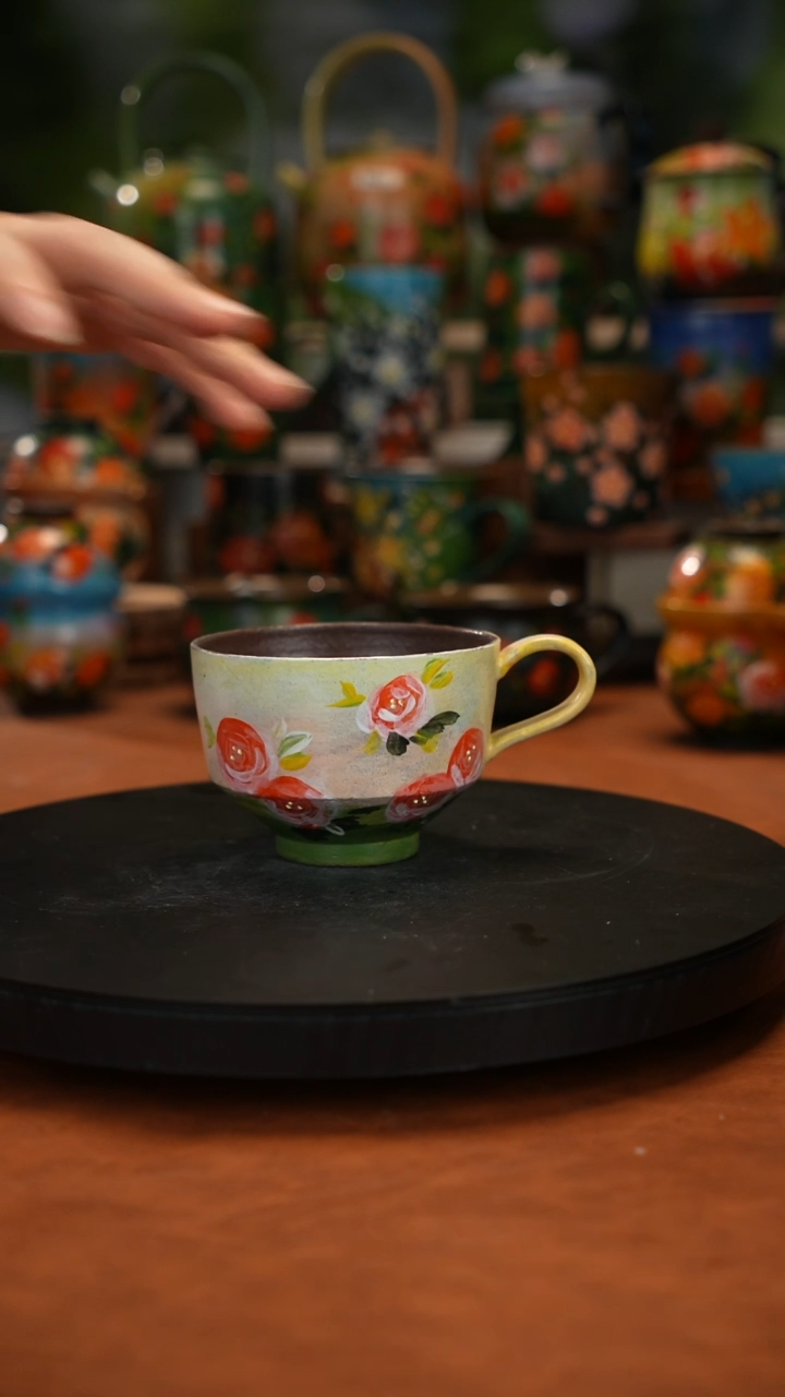 紫砂油画手绘釉下彩