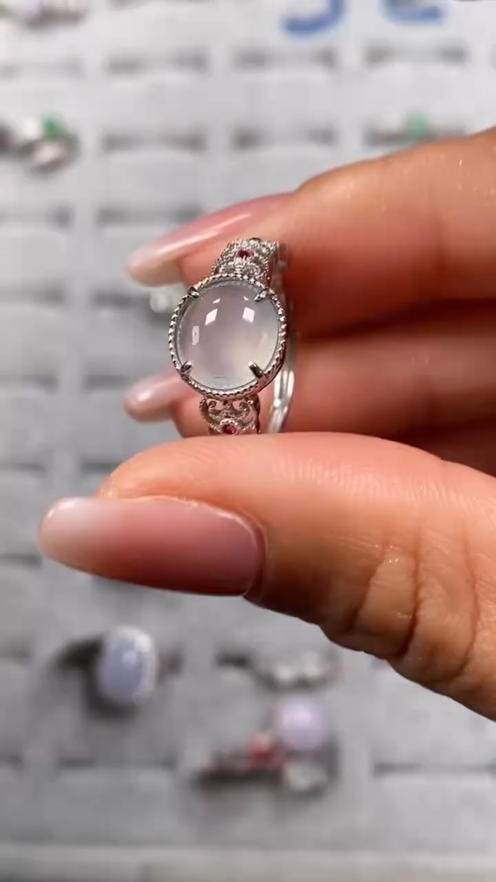 【闪购商品】翡翠戒指银S925镶嵌8476