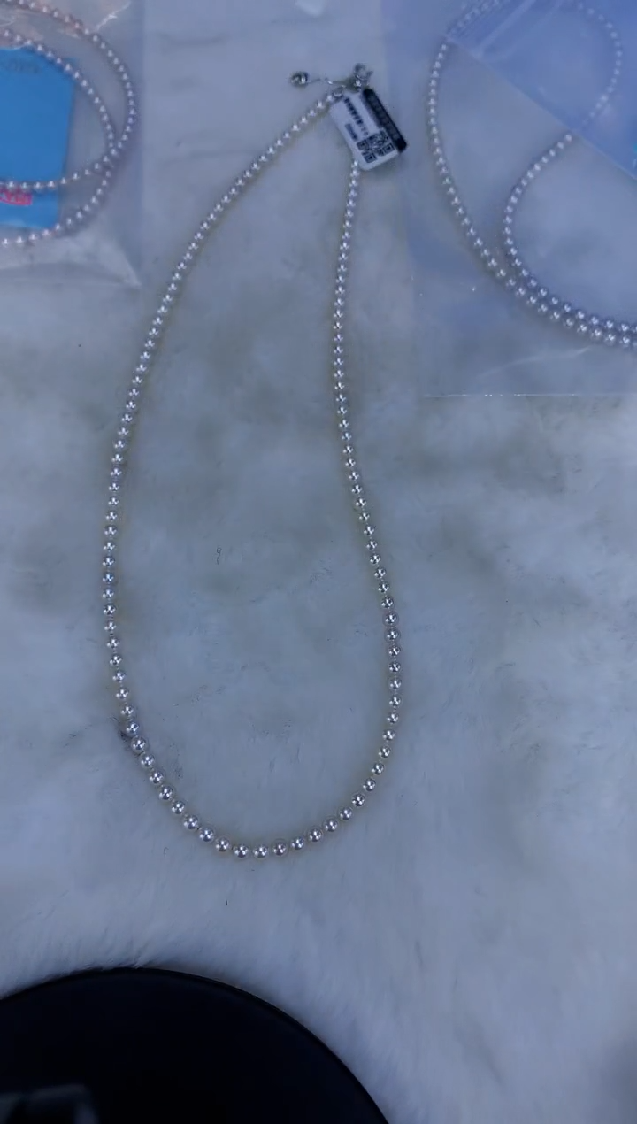 18K金镶嵌海水珍珠饰品3-3.5真多麻色小米链