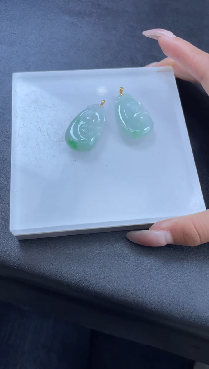 【闪购商品】翡翠吊坠(不含链)18K金镶嵌W500-2122376A多样性发一