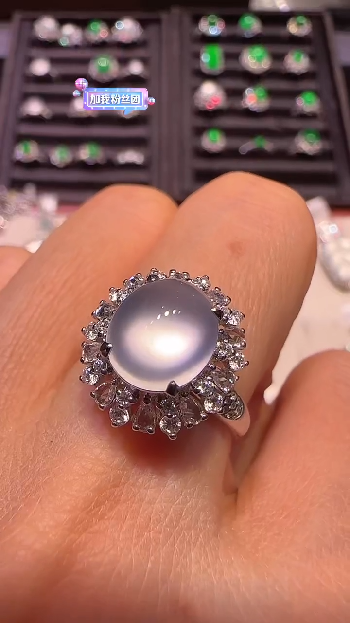 【闪购商品】翡翠戒指18K金镶嵌戒指