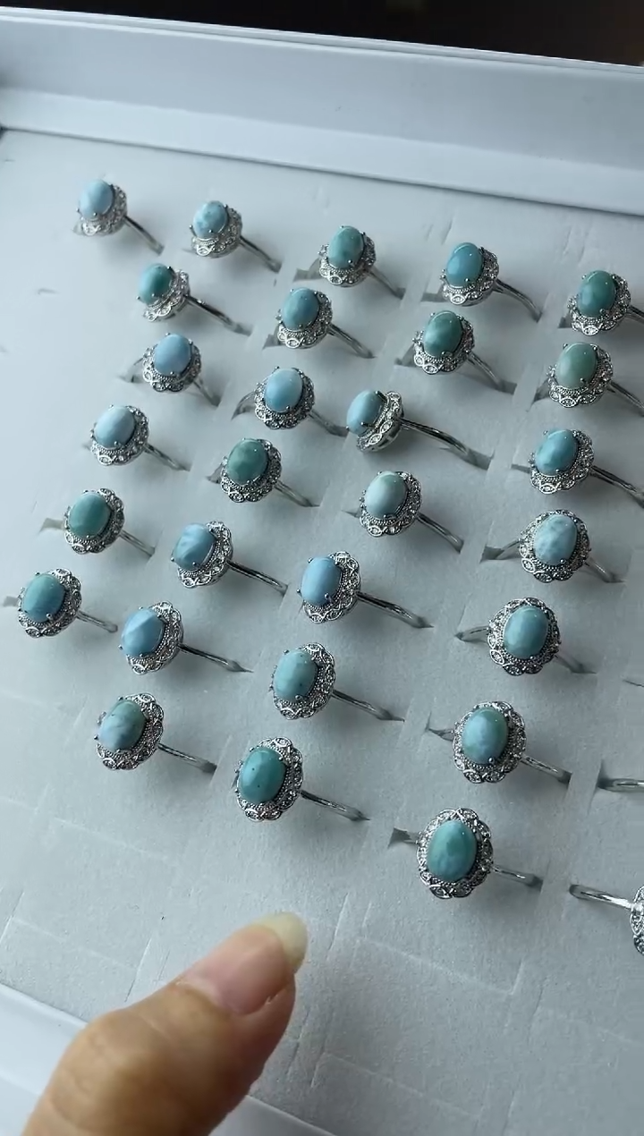 【闪购商品】针钠钙石（海纹石）戒指未镶嵌多样性一件发货