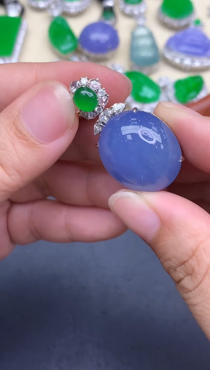 颈饰18K金镶嵌翡翠629-中国好珍宝