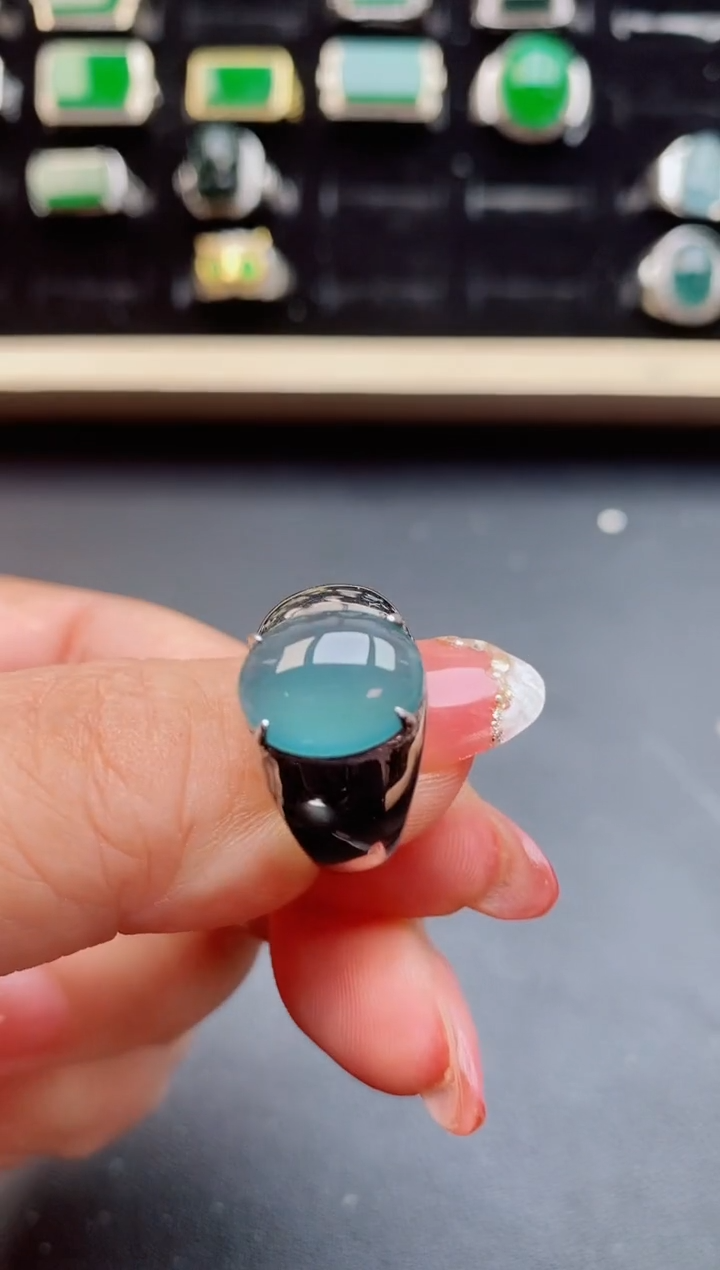 【闪购商品】翡翠戒指银S925镶嵌85805