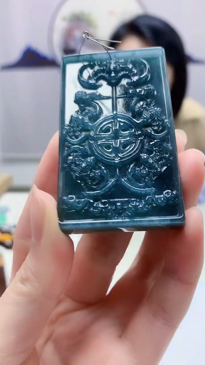 【闪购商品】定制翡翠未镶嵌3123zm-毛货挂件仿古牌186