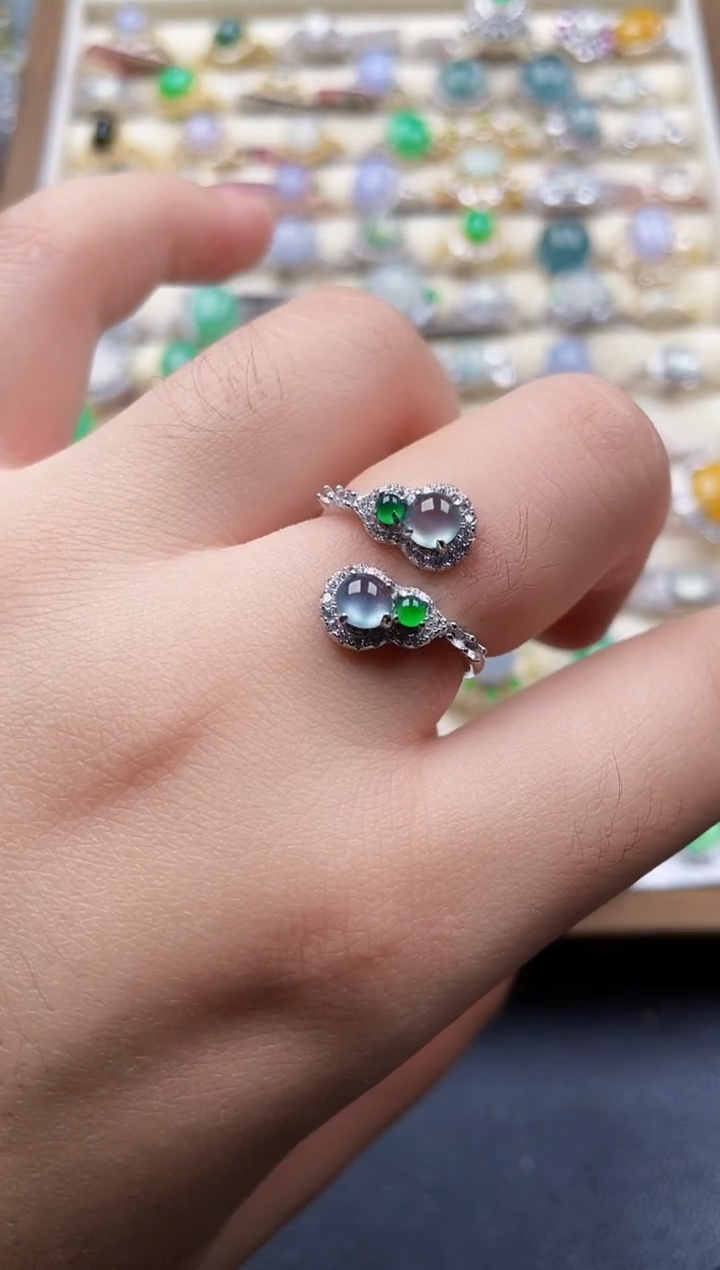 银S925镶嵌戒指翡翠23