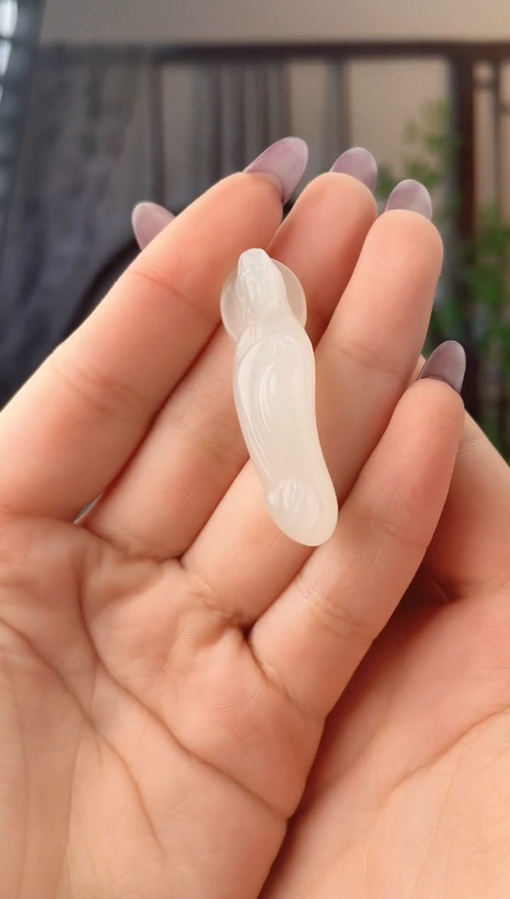 颈饰未镶嵌和田玉观音 xp