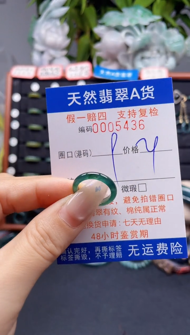 未镶嵌戒指翡翠9*5436