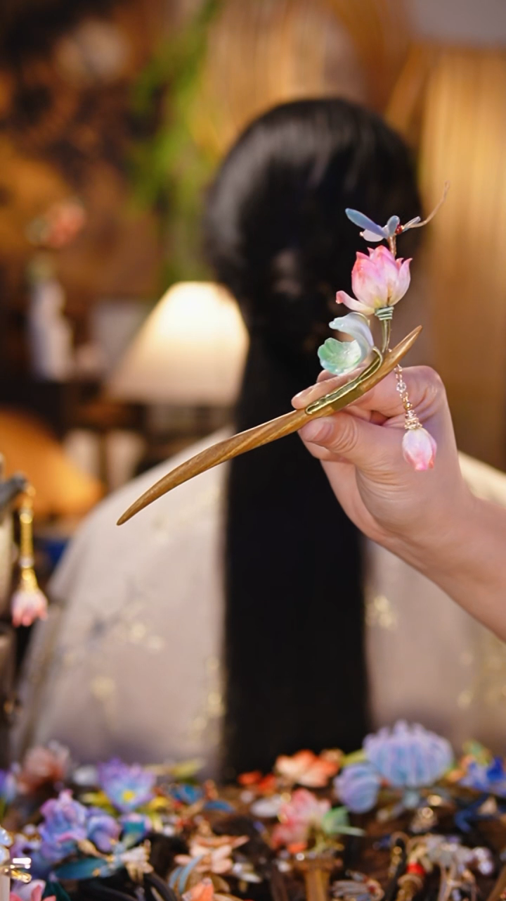 木非遗 绒花工艺初荷