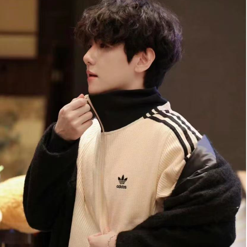 adidas/阿迪达斯三叶草男女针织复古华夫格运动夹克外套JW0109