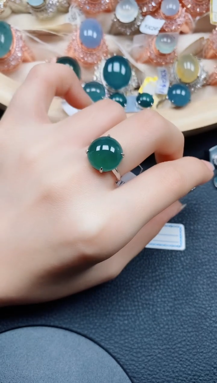 【闪购商品】翡翠戒指银S925镶嵌翡翠