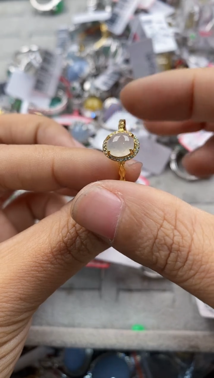 银S925镶嵌戒指翡翠10                 3