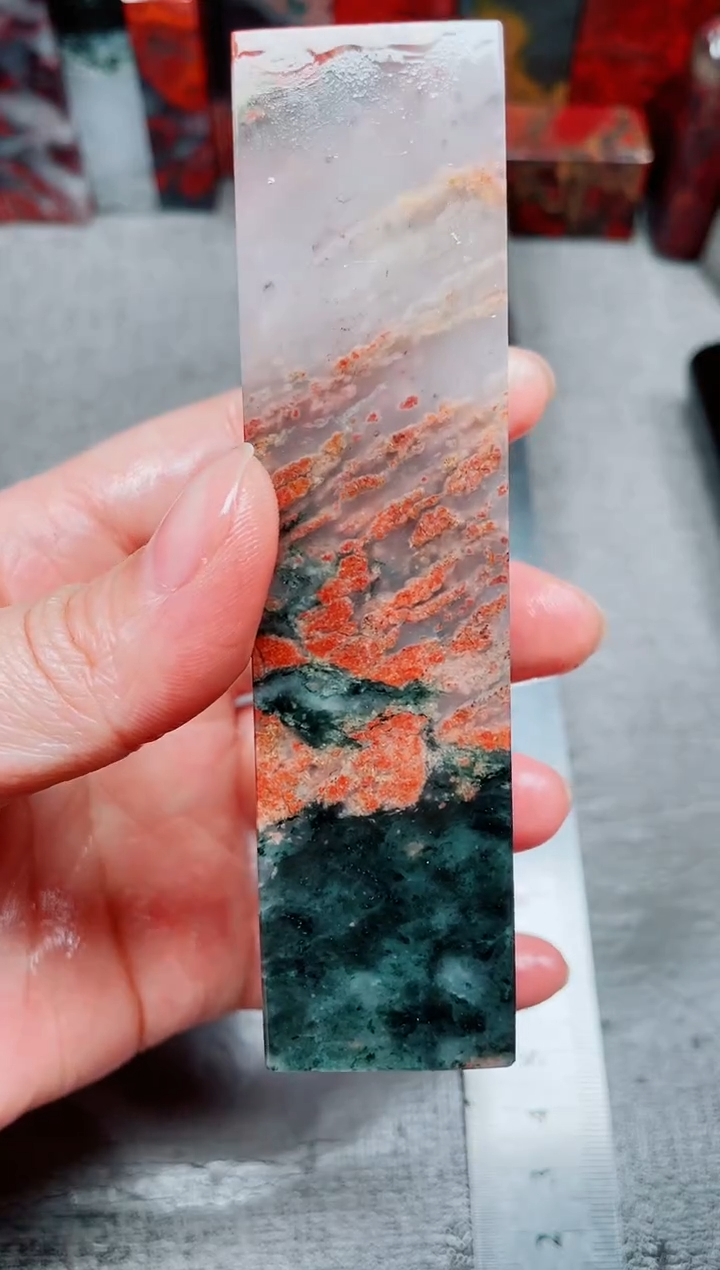 桂林鸡血玉素章3.0左右25