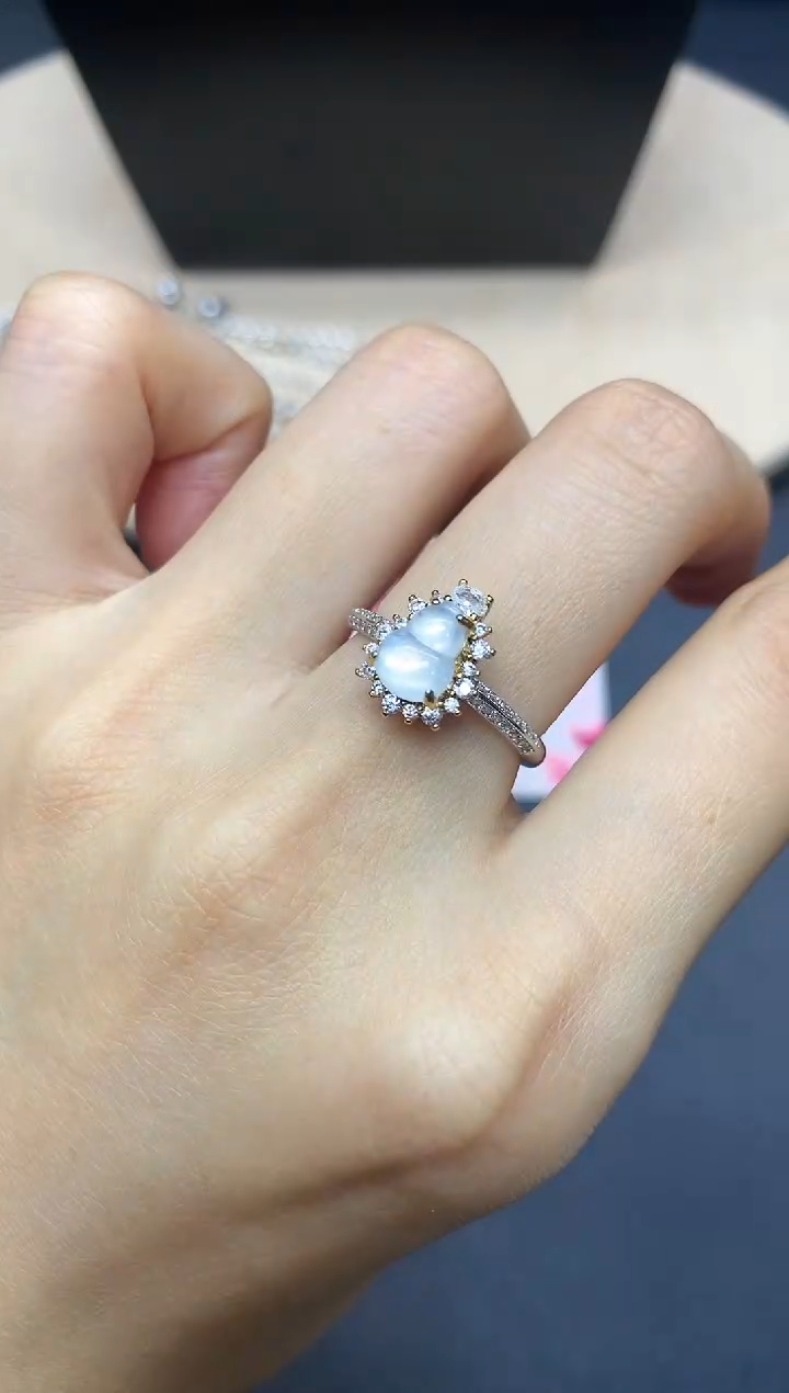 【闪购商品】翡翠戒指银S925镶嵌葫芦【多样性发其一】