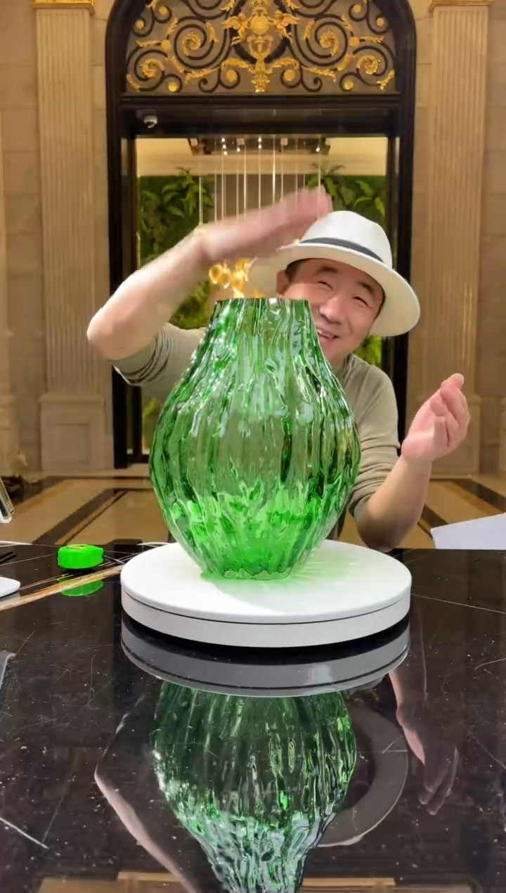 【闪购商品】摆件AJ06443翠绿森林花器高款