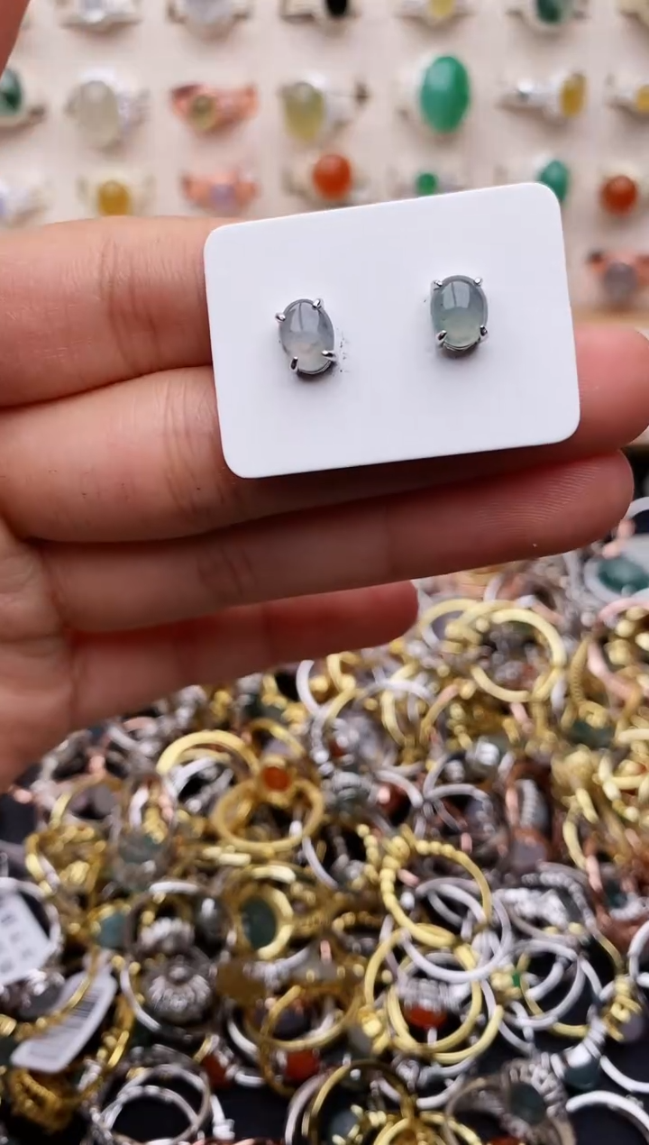 【闪购商品】翡翠戒指银S925镶嵌缅甸翡翠