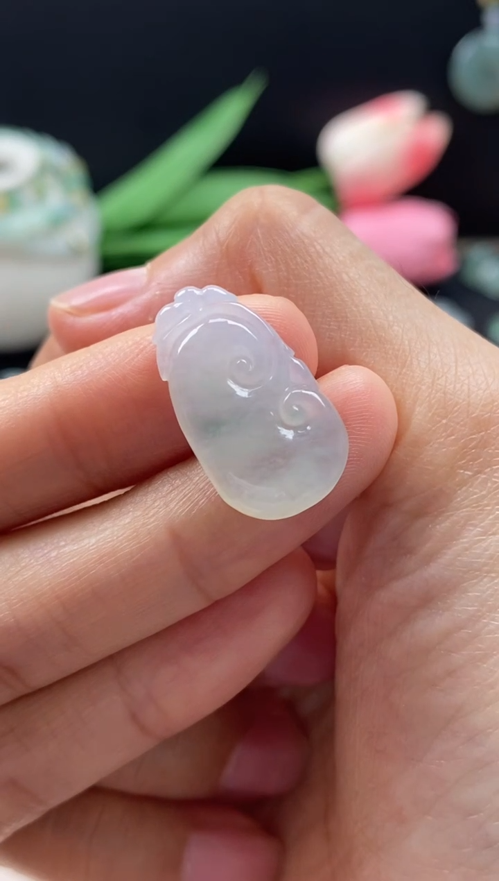 【闪购商品】翡翠颈饰未镶嵌翡翠白冰如意