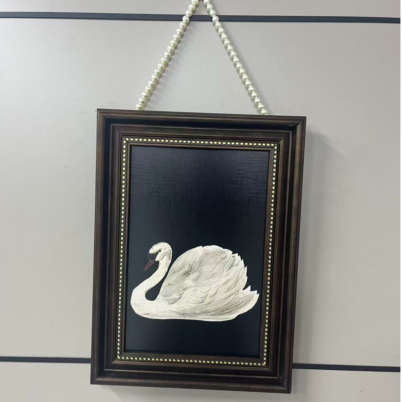 106法式风天鹅艺术装饰画 适用于卧室床头客厅背景墙