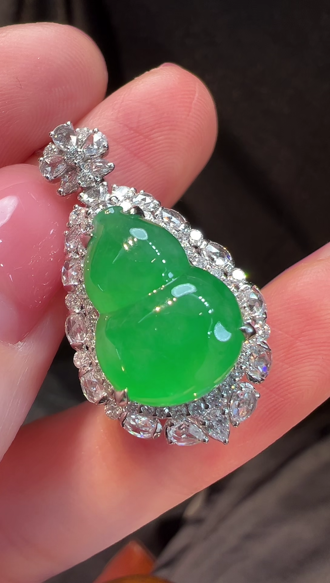 吊坠(不含链)18K金镶嵌翡翠L6