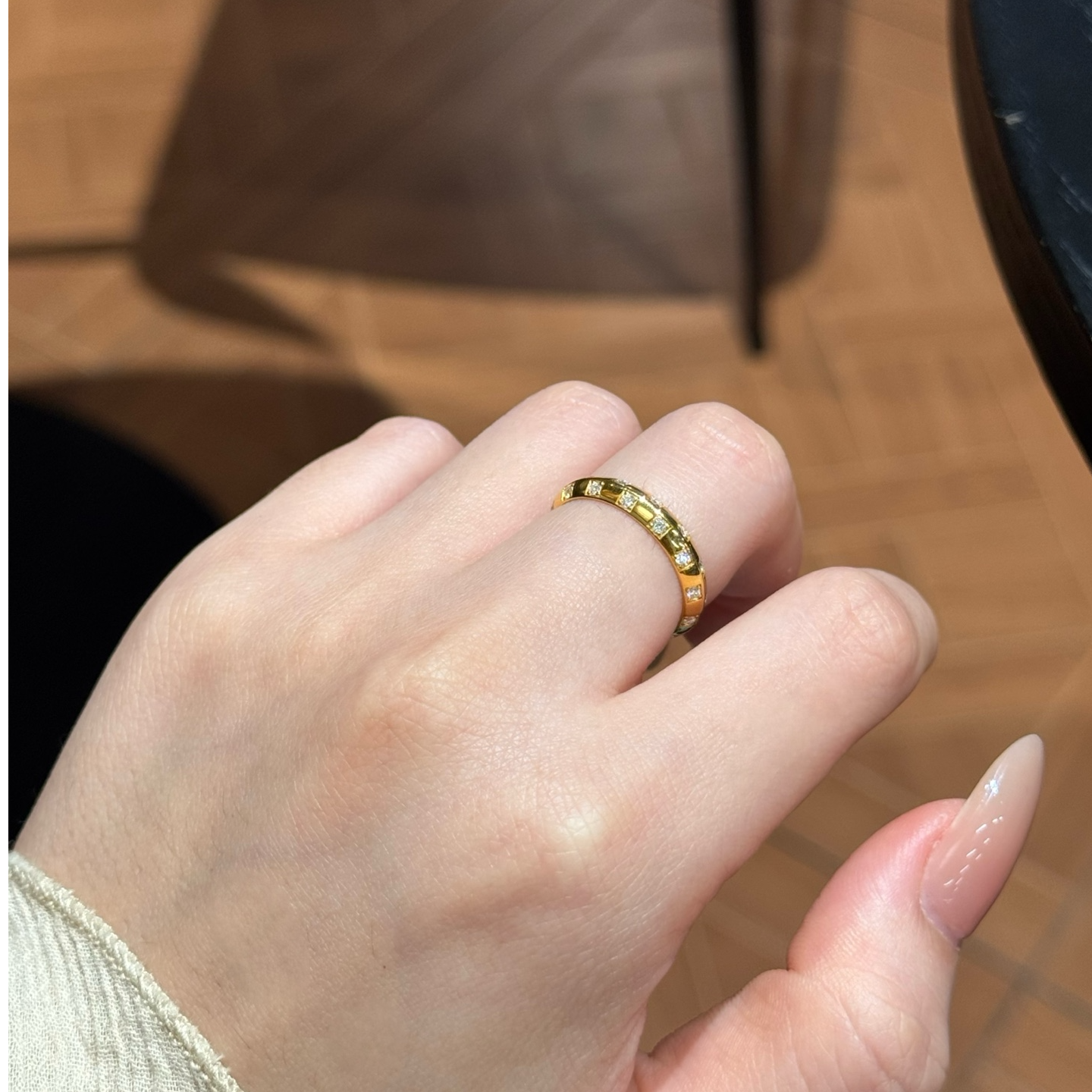 云珑珠宝甄选 足金999 经典格纹戒指 总重出售