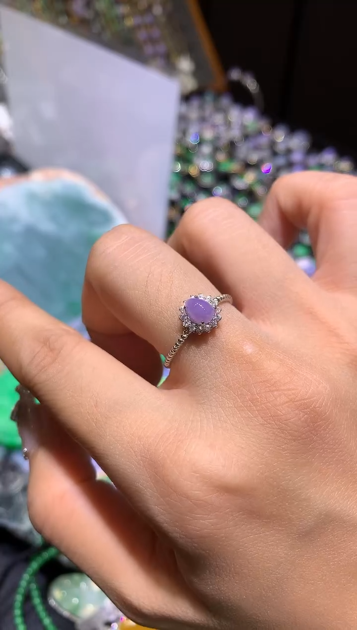 【闪购商品】翡翠吊坠(不含链)银S925镶嵌戒指