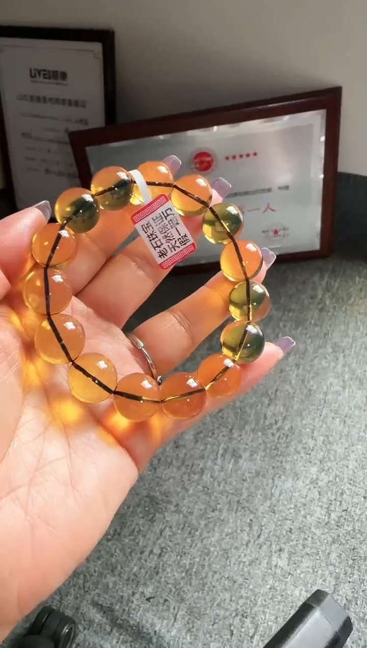未镶嵌琥珀手链深****狗15mm缅甸琥珀蓝珀手串#1
