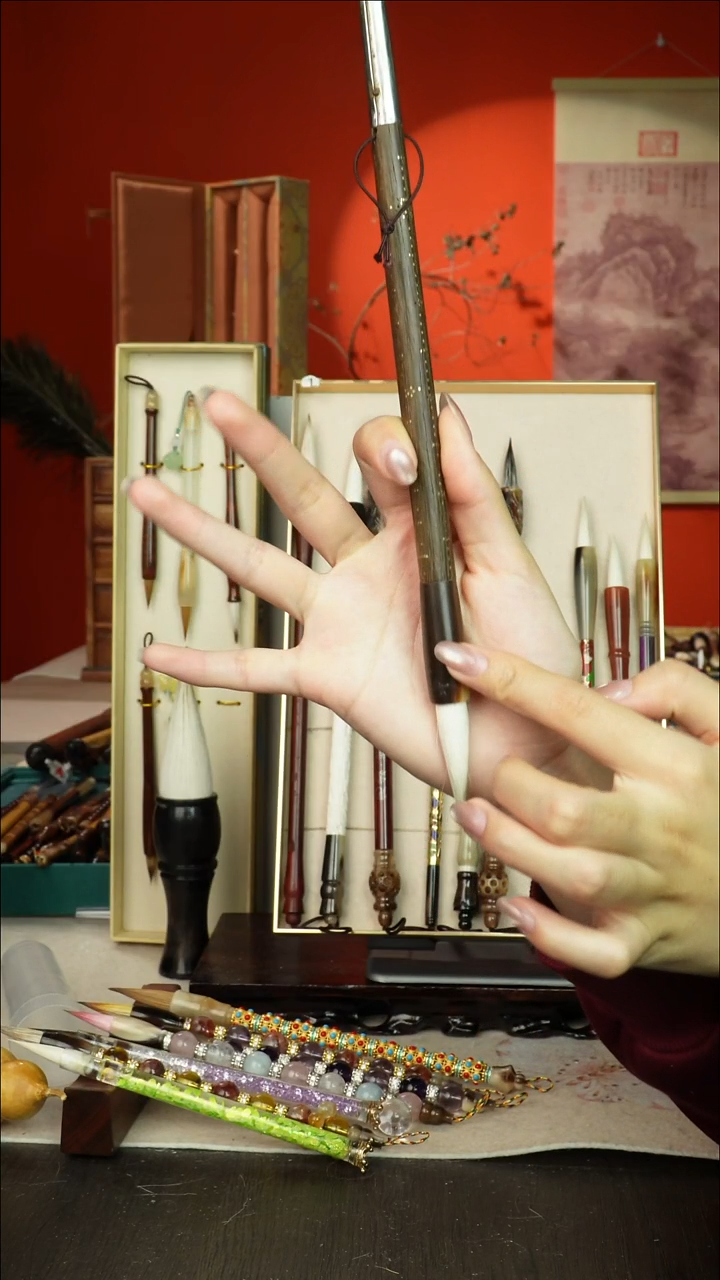 362号闪孤品高货毛笔链接 清水试笔 蘸墨不退